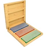 DMT Elmas bileme taşı, kutu i&ccedil;inde sert ahşap, 15,2 cm / 6 in&ccedil;, 3 tanecikli 3 bileme taşından oluşan set, W6EFC