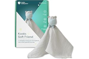 KOALA BABYCARE Doudou Bambino o Ragazza in Chiffon Bio 40x40 cm - Peluche morbida e sicura - Doudou piatto Volpe, Koala, Giraffa o Ippopotamo - per Neonati e 0+ mesi