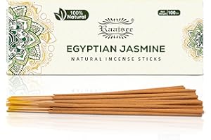Raajsee Jasmine Flower Natural Incense Sticks 100 Gm Pack-100% Pure Organic Natural Hand Rolled Free from Chemicals-Perfect for Church,Aroma Therapy,Relaxation,Meditation,Positivity,Healing 100gm Pack