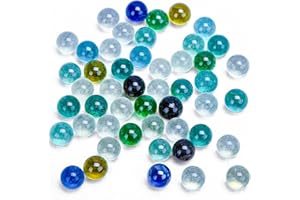 HAKACC Bolas de Vidrio, 50 Unidades. Bolas Multicolores Niños Decoración Juguetes Transparente