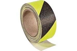 RGB Networks Ltd Warning Hazard Safety Tape - Anti-Slip Adhesive Sticky Yellow & Black Diagonal 5m x50mm (black and yellow non slip)