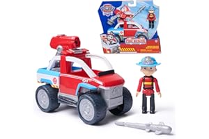 Paw Patrol - Pat Patrouille - Véhicule Figurine Ryder Fire Rescue Mission Pompiers - Voiture Figurine À Collectionner - Lanceur Drone - Pat Patrouille Jouet - Voiture Enfant - Jouet Enfant 3 Ans Et +