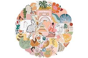 Cobee Lot de 50 autocollants esthétiques en vinyle imperméable pour bouteilles d'eau, ordinateurs portables, scooters, pour adultes et adolescents