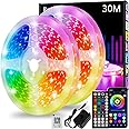 Led Strip Light, 30m Led Lights, Cuttable Led Light Strips with Smart App Control Remote, Music Sync Colour Changing RGB Led Strip Lights for Room Decoration