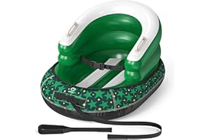 QPAU Luge Gonflable pour Bébé et Tout-Petits - Boule de Neige Aérienne d'hiver avec Housse Toile, Sangle de Remorquage, Poignées et Protection 3 Côtés pour Ski et Luge