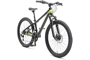 BIKESTAR MTB Mountain Bike 24" Alluminio per Bambini 10-13 Anni | Bicicletta Telaio 12.5 Pollici 21 velocità Shimano, Hardtail, Freni a Disco, sospensioni