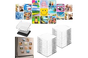 24 stycken gör-det-själv magneter, kylskåp, 5 x 5 cm | med självhäftande baksida ferrit-magneter och nanokuddar, gör-det-själv tomma magneter för foton, kök