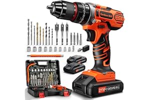 FAHEFANA 21V Avvitatore a Batteria, Trapano a Percussione 45Nm Max con 2 Batteries 2.0Ah, 25+3 Coppie, 2 Velocità, LED Luce, 27 Accessori,multifunzionale Trapano Avvitatore a Percussione Per Casa Progetto