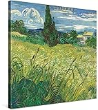 PICANOVA – Vincent Van Gogh Green Field 80x80cm – Premium Canvas Art Print – Canvas Print Wall Art Decor Picture Stretched on Wooden Frame as Gallery Artwork