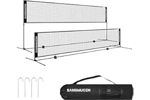 SANGMUCEN 3 m/4 m/5 m Badminton Net Set, Volleyball Net Outdoor, Height Adjustable,Portable with Carry Bag, Ideal Recreational Sports Net for Tennis, Kids Badminton or Volleyball