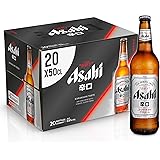 Asahi Super Dry Birra Premium Dry Lager, Cassa Birra con 20 Birre in Bottiglia da 50 cl, 10 L, Birra Giapponese dal Gusto Pul