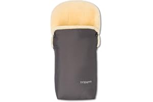 HOFBRUCKER Putzi Lammfell-Fußsack für Kinderwagen & Buggy | Winterfußsack 90 x 34 cm | wind- & wasserabweisend | Oberteil per Rundum-Reißverschluss abnehmbar | Made in Germany