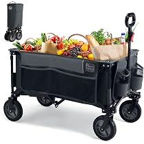 Neo Carrello Da Giardino Pieghevole 320kg: Rete In Acciaio, Ruote Pneumatiche, Con Telo Impermeabile, Per Campeggio E Festival