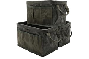 Denifiter Werkzeugkasten, Armeegrün, 3er-Pack, 35 x 20 x 20 cm, 7 Fächer, Wasserabweisend, Tragbar, Stabiler Griff, Multi-Taschen & Großer Innenraum