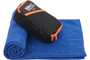 Rainleaf Serviette de voyage en microfibre à séchage rapide - Serviette de bain ultra-compacte, super absorbante, débarbouillettes pour la salle de bain, la douche, le camping, la randonnée - Bleu