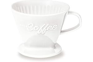 Creano Porcelanowy filtr do kawy XXL (biały) do torebek filtracyjnych rozm. 4 i 6, waga ok. 800 g zapewnia bardzo bezpieczne ustawienie, Uwaga ciężka, dostępny w 6 kolorach