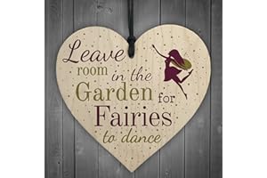 RED OCEAN Placa de madera para colgar en el jardín de hadas, para jardín, cobertizo, decoración de amistad, regalo