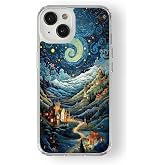 Multitronic iPhone 13 ile Uyumlu The Starry Night Tasarım Baskılı Şeffaf Kılıf