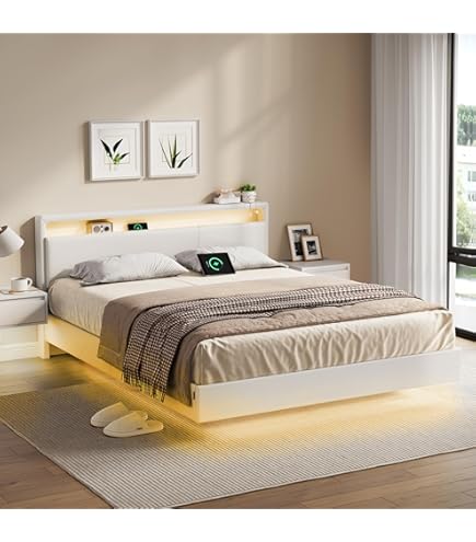 REDOM Polsterbett Bequemes (mt LED-Lchtlesten,180*200 Cm, Doppelbett