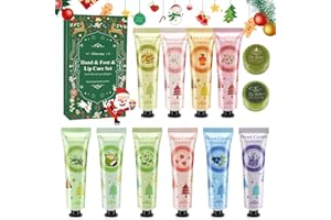 AIFANCIEY Lot de 12 mini crèmes pour les mains, crème pour les pieds, baume à lèvres pour femmes et hommes, crème hydratante, cadeau pour Noël et anniversaire