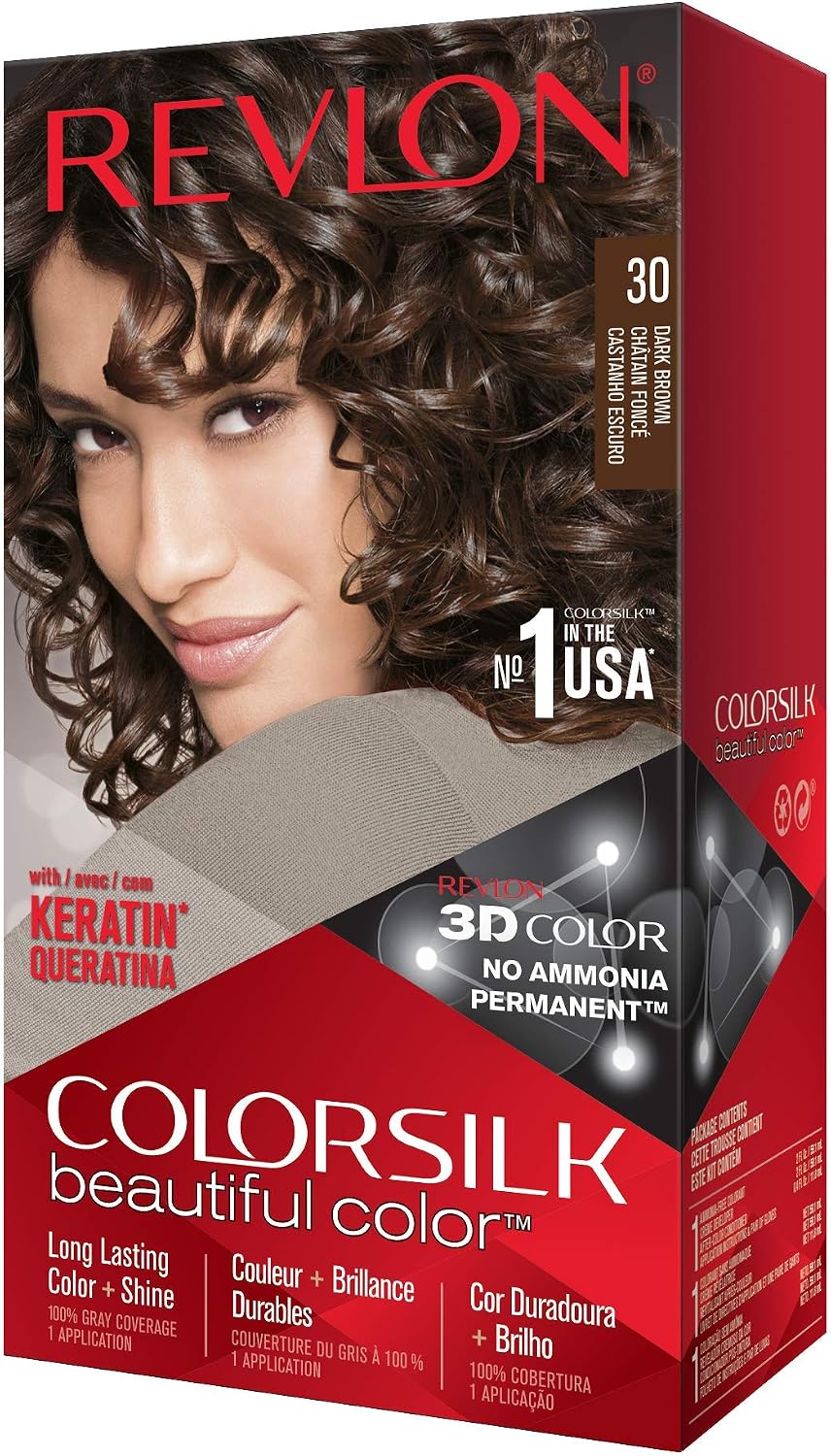 REVLON Colorsilk Beautiful Color, Permanent Hair Color with Keratin and Amino Acids, Long-Lasting Intense Color, Ammonia Free