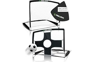 PROGOAL® - [2er Set] Pop up Fußballtor faltbar - Fussballtore für Kinder & Erwachsene - inkl. Tragetasche - Tore für Garten, Park, In- & Outdoor - Torwand mit Reflektoren - IFV zertfiziert