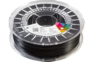 SMARTFIL PETG - Filamento para impresión 3D | Translúcido | Brillante | Fácil de imprimir | Peso: M (750g) | Diámetro: 1.75 mm | Color: True black