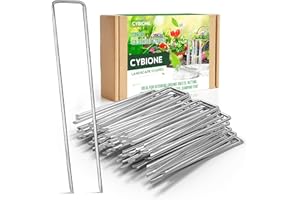 CYBIONE Tent Pegs Weed Membrane Pegs - Garden Pegs 6 Inch/150mm Ground Pegs Artificial Grass Pins Ground Stakes For Weed Control Films, Fixing Lawns, Artificial Grass, Mats, Hoses, Tents And Nets (25Pack)