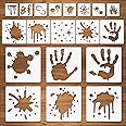19 Pcs Stain and Splatter Stencils, Graffiti Spills Shoe Stencils, Flame Fire Drip Assorted Sizes Reusable Plastic Template for Painting on Wood Wall Paper Fabric for Halloween Cosplay Party 10"/6"/3"
