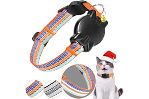 DOMIPHIE Airtag Katzenhalsband - Integriertes Airtag Halsband Katze Halsband Wasserdicht,Reflektierendes Katzenhalsband Airtag mit Sicherheitsverschluss Gummizug für Kätzchen Klein Hund (Farbe S)