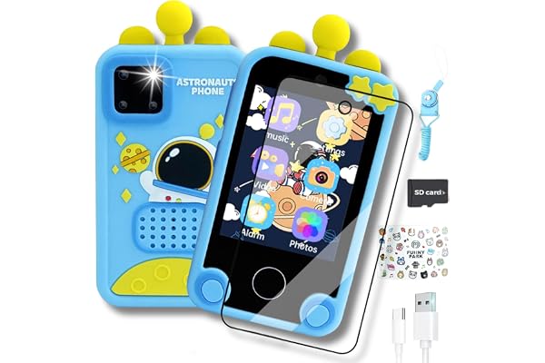 Telephone Portable pour Enfant - Smartphone Enfant - Appareil Photo Enfant - Cadeau Enfant 3 4 5 6 7 8 9 Ans -Jeux Educatif-Livre Audio-Musique-Puzzle-Jouet Enfant avec Programme Ludique -Sécurité
