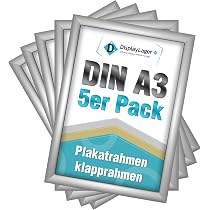 2er-Set PHOENIX Klapprahmen A2 – Silber, 25mm Alu, Für Poster & Plakate, GGM Möbel