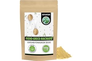 Alpi Nature Fieno Greco Polvere 500g, Fieno Greco Semi Macinati, Methi Polvere per Cucina