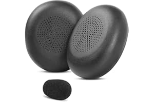 YunYiYi Zamienne nauszniki kompatybilne z Jabra Evolve2 65 MS/UC, Elite 45h bezprzewodowe słuchawki, skóra proteinowa, poduszki do uszu, nauszniki, czarne