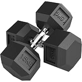 HOMCOM Hex Dumbbell 27.6/33.1/20 kg with Black and Silver Knurled Handle | Cast Iron, Rubber Coated Metal Dumbbells, Training
