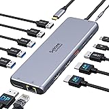 USB C Docking Station Triple Display 13 in 1 USB C 10G Docking Station Dual HDMI Adapter 2*4K HDMI,Displayport,USB 3.1&3*USB 