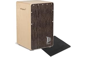 Schlagwerk CP580 Cajon Super Agile Silver Lining - individuell und stufenlos einstellbare Snare Technologie - fetter Bass, brilliante Snare, kraftvolle Slaps - inklusive Sitzkissen - Made in Germany