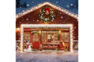 GENERIC Christmas Garage Door Cover Decorations, Garage Buddy Christmas Door Banner, Large Hanging Snow Santa Reindeer Garage Door Backdrop for Xmas Home Yard Holiday Decor
