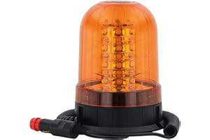 ‎ADLUMINIS AdLuminis LED Rundumleuchte orange verschiedene Ausführungen, für 12V und 24V Spannung, Blinkleuchte Warnleuchte für Straßenverkehr KFZ (h - groß mit Magnetfuß)