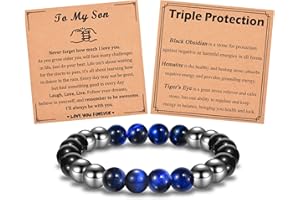 Shuxin Birthday Gifts for Son Brother Grandson Nephew Boys, Triple Protection Bracelet Gifts for Men Him on Christmas Graduation