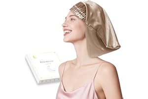 townssilk Gorro de seda para dormir, 100% seda de morera de 22 mommes, para mujer, lujoso, transpirable, se ajusta de forma segura durante la noche y sin presión, ideal para pelo corto y mediano