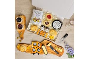 Cornish Hampers & Gifts 4 Person Cheese Cream Tea - Cornish Cheese & Chive Scones x4, Cheddar Wax Wheel, Chilli Jam & Red Onion Chutney, Olives, Butter, Tea & Coffee