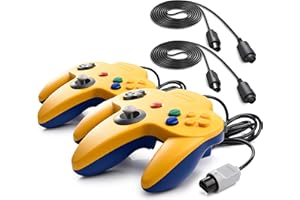 miadore 2 Set Rétro 64-Bit N64 Manette Gamepad Joystick pour N64 Konsole N 64 Système et 6ft / 1.8m N64 Cordon de rallonge pour N64 Contrôleur 64 Console de jeu