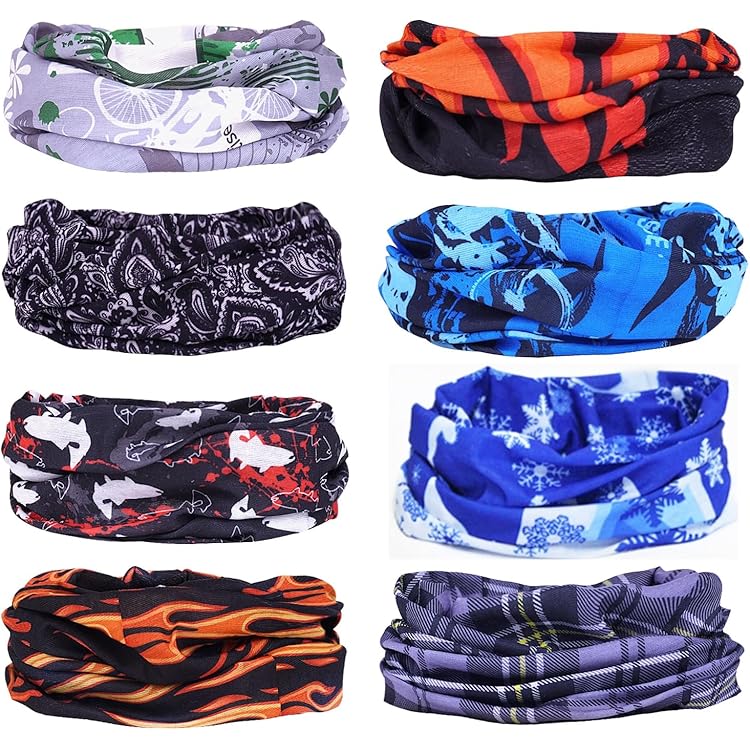 Awumbuk Multifunctionele Halsdoek voor Heren en Dames, 6 Stuks, Uniseks, Naadloze Bandana's, Colsjaal, Winddicht, Sjaal, Motorfiets, Outdoor, Werk