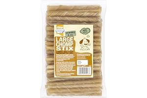 Good Boy - Large Rawhide Chomp Sticks - Dog Chews - Made From 100 Percent Natural Hide - Pack of 100 - Dog Treats Natural