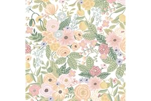 Timeet Samoprzylepna tapeta z kwiatami, folia samoprzylepna, tapeta w stylu vintage, 41 x 300 cm, kwiatowa, folia do mebli, wodoszczelna, winylowa, papier ścienny do salonu, sypialni, kuchni, szafek