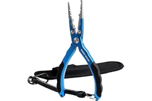 CRAZY SHARK CrazyShark Professionelle Angelzange, Wolframkarbidschneider, Spaltringzange, Hakenentferner, Fischhalter