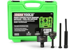 OEMTOOLS 37031 Power Steering Pulley Puller and Installer Kit, Removes and Installs Power Steering Pump Pulleys on Most Domestic Vehicles, Ford, GM, VW, green