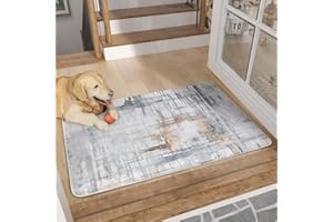 Tinyboy-hbq Dywanik do salonu, szary, nowoczesny, luksusowy dywan, miękki dywan z krótkim włosiem, nowoczesny styl, dekoracyjne dywany do salonu, sypialni (szary/złoty, 80 x 120 cm), YR-78