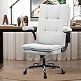 BASETBL Executive Office Chair with Flip-up Armrest, Office Chair for Home, Ergonomic Comfy Desk Chair Swivel Work Chair, Adjustable Height, Skin-friendly Fabric Breathable Bigger and Taller (Gray)